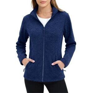 Womens Fleece Jacket Zip Up Lightweight Soft Warm Polar Outdoor Hiking Winter